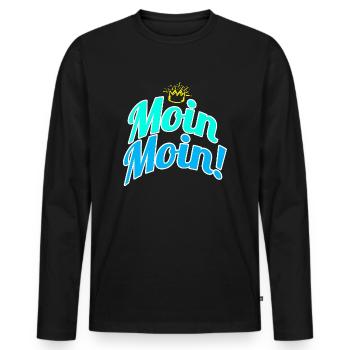 Moin Moin ! - T-shirt manches longues Premium bio Homme - noir - Devant - Nico (187cm)