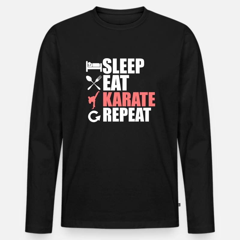 Karate - Männer Premium Bio Langarmshirt - Schwarz