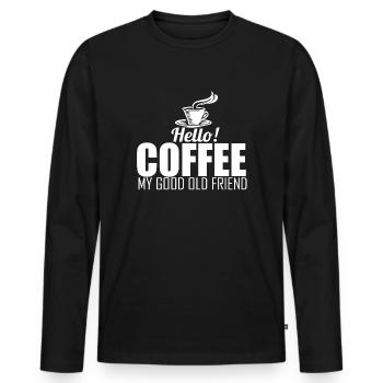 Coffee - coffee - Men's Premium Organic Long Sleeve Shirt - black - Front - Nico (187cm)