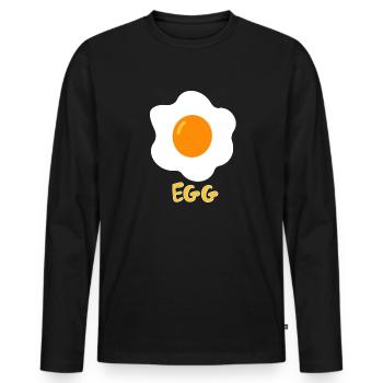 Fried egg eating egg - Men's Premium Organic Long Sleeve Shirt - black - Front - Nico (187cm)