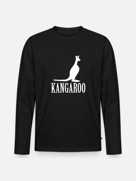 Kangaroo - Männer Premium Bio Langarmshirt - Schwarz