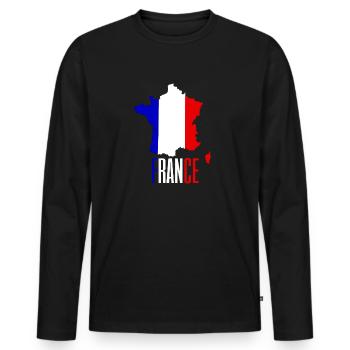 France - cadeau France - T-shirt manches longues Premium bio Homme - noir - Devant - Nico (187cm)