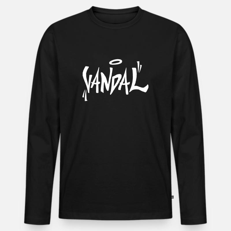 Vandal - Männer Premium Bio Langarmshirt - Schwarz
