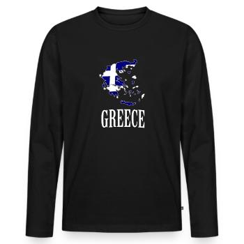 Grèce Grèce - T-shirt manches longues Premium bio Homme - noir - Devant - Nico (187cm)