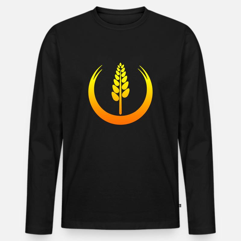 Getreide - Männer Premium Bio Langarmshirt - Schwarz