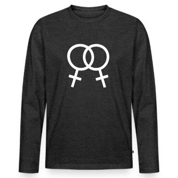 Lesbian - Men's Premium Organic Long Sleeve Shirt - heather anthracite - Front - Nico (187cm)