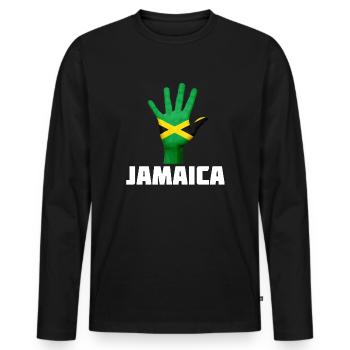 jamaica - Men's Premium Organic Long Sleeve Shirt - black - Front - Nico (187cm)