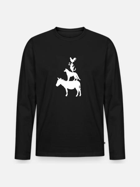 Bremen Town Musicians - Men's Premium Organic Long Sleeve Shirt - black