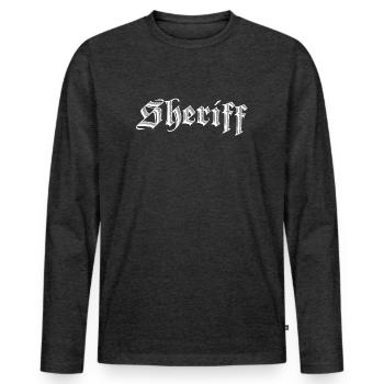 Sheriff - Men's Premium Organic Long Sleeve Shirt - heather anthracite - Front - Nico (187cm)