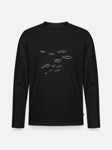 fish - Men's Premium Organic Long Sleeve Shirt - black