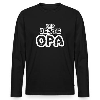 Der beste Opa - Männer Premium Bio Langarmshirt - Schwarz - Vorne - Nico (187cm)