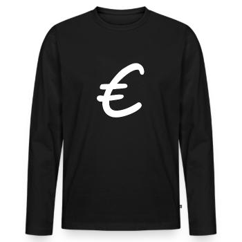 Euro sign Euro Money - Men's Premium Organic Long Sleeve Shirt - black - Front - Nico (187cm)