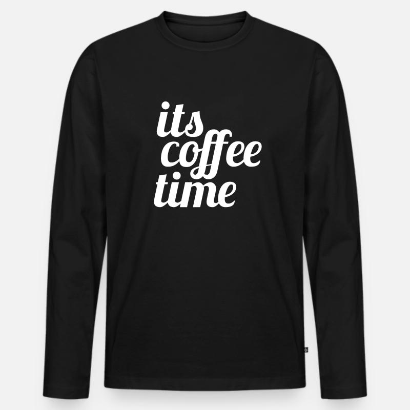 Coffee Time - Männer Premium Bio Langarmshirt - Schwarz