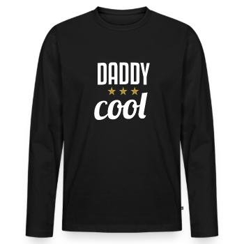 DADDY COOL - Männer Premium Bio Langarmshirt - Schwarz - Vorne - Nico (187cm)
