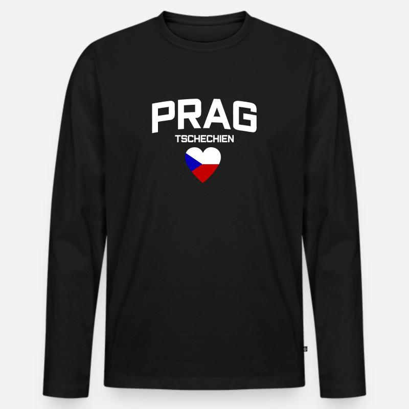 Prag Tschechien - Männer Premium Bio Langarmshirt - Schwarz