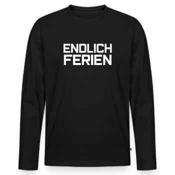 Endlich Ferien - Männer Premium Bio Langarmshirt - Schwarz - Vorne - Nico (187cm)