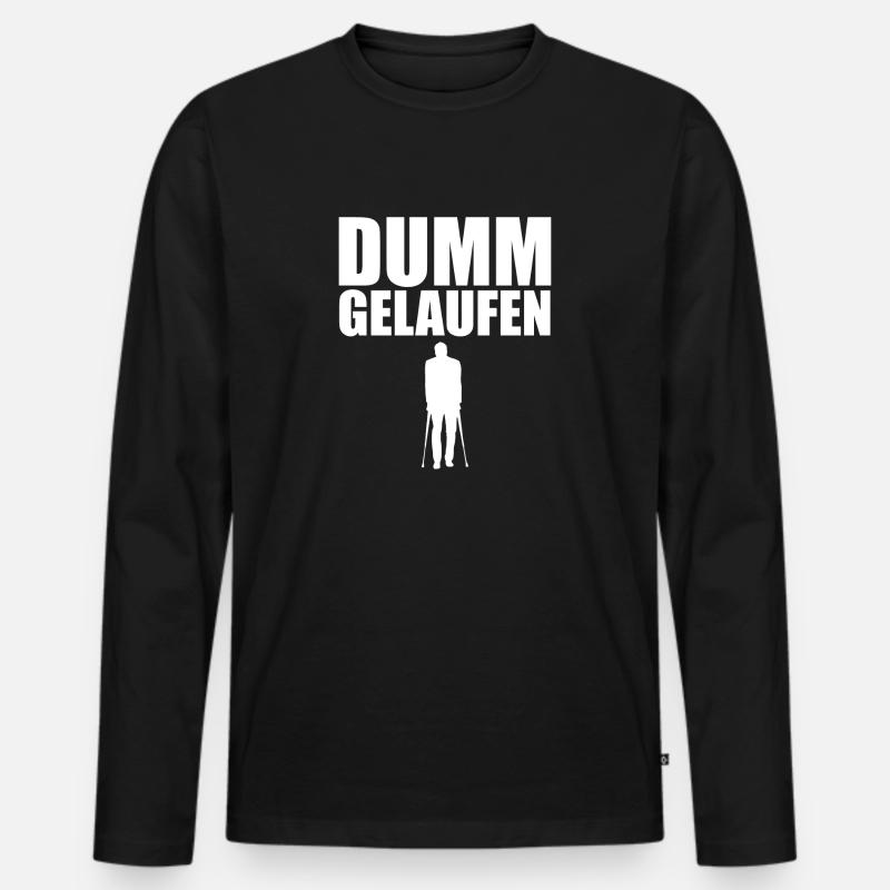 Dumm gelaufen - Männer Premium Bio Langarmshirt - Schwarz