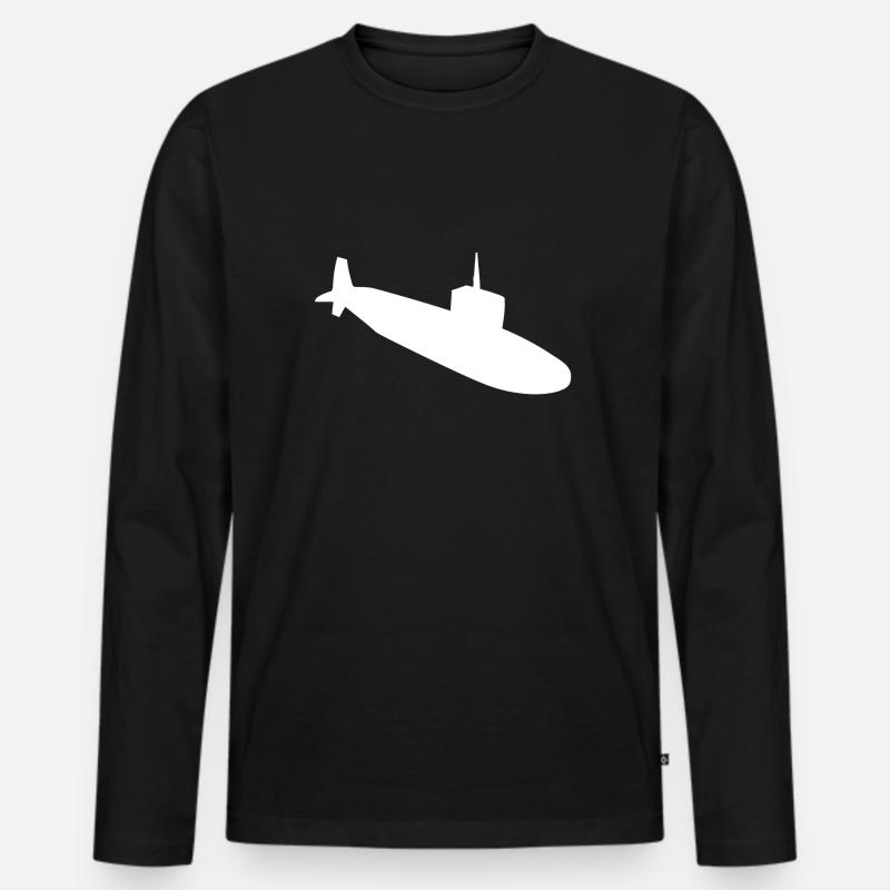 Uboot - Männer Premium Bio Langarmshirt - Schwarz