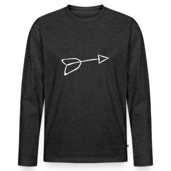 arrow - Men's Premium Organic Long Sleeve Shirt - heather anthracite - Front - Nico (187cm)