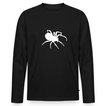 Spinne Spinnen Silhouette - Männer Premium Bio Langarmshirt - Schwarz - Vorne - Nico (187cm)