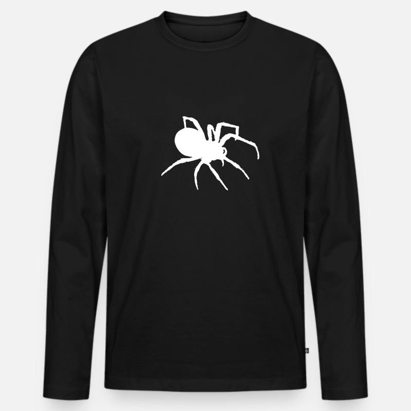 Spinne Spinnen Silhouette - Männer Premium Bio Langarmshirt - Schwarz