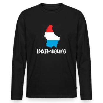 luxembourg - Men's Premium Organic Long Sleeve Shirt - black - Front - Nico (187cm)
