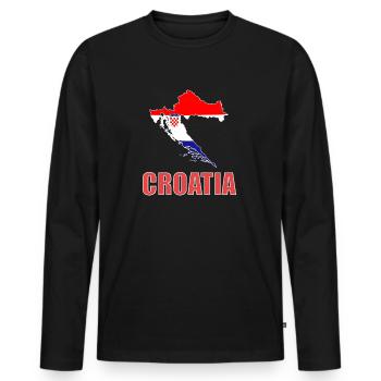 croatia - Men's Premium Organic Long Sleeve Shirt - black - Front - Nico (187cm)