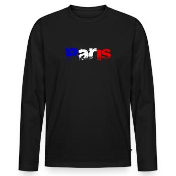 Paris - Männer Premium Bio Langarmshirt - Schwarz - Vorne - Nico (187cm)
