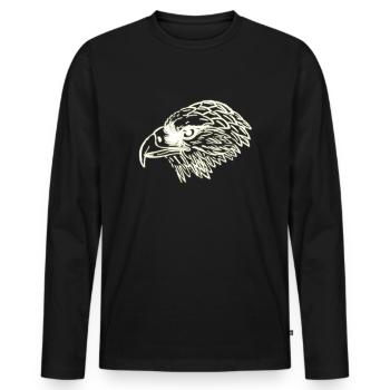 eagle head - Men's Premium Organic Long Sleeve Shirt - black - Front - Nico (187cm)