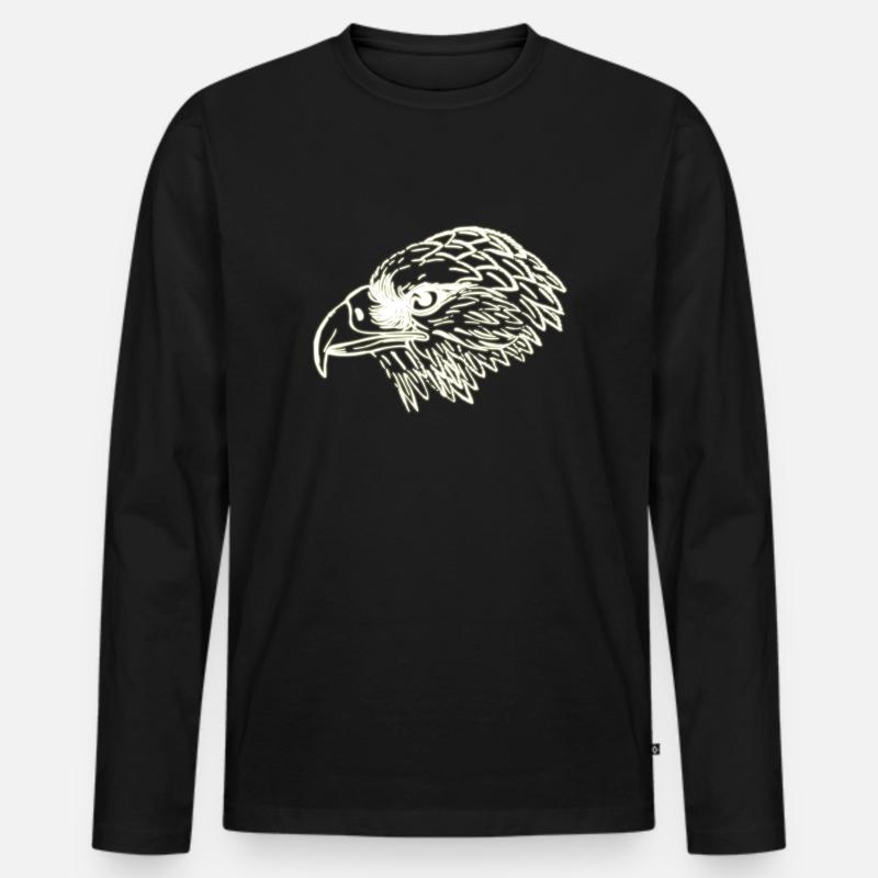 Adlerkopf - Männer Premium Bio Langarmshirt - Schwarz