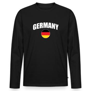 germany - Men's Premium Organic Long Sleeve Shirt - black - Front - Nico (187cm)