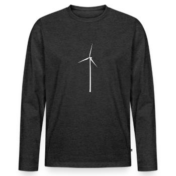 moulin à vent - T-shirt manches longues Premium bio Homme - anthracite chiné - Devant - Nico (187cm)