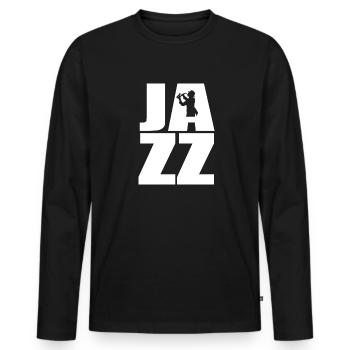 jazz - T-shirt manches longues Premium bio Homme - noir - Devant - Nico (187cm)