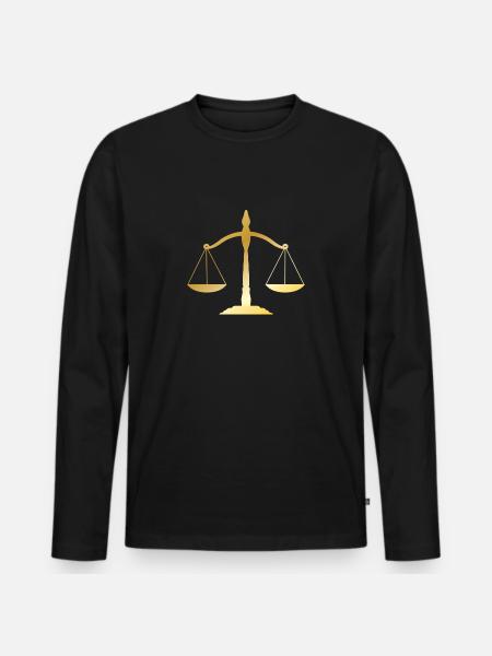 Lawyer judge justice - Men's Premium Organic Long Sleeve Shirt - black