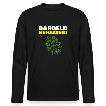Bargeld behalten Freiheit Geld System Abschaffung - Männer Premium Bio Langarmshirt - Schwarz - Vorne - Nico (187cm)