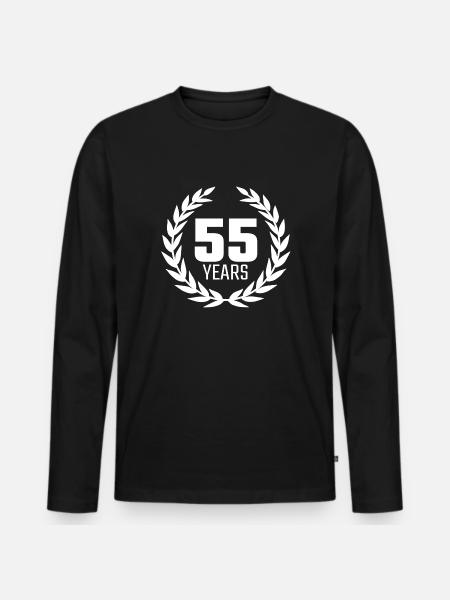 55th birthday - Men's Premium Organic Long Sleeve Shirt - black