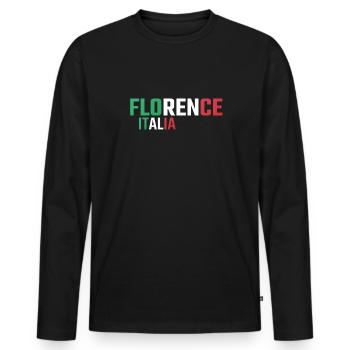 Florence Italy Florence Italy Italia - Men's Premium Organic Long Sleeve Shirt - black - Front - Nico (187cm)