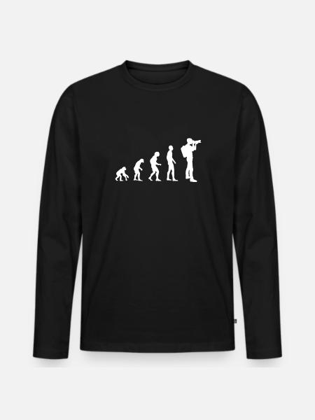 Photographer Photography Evolution - Men's Premium Organic Long Sleeve Shirt - black