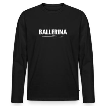 Ballerina Pepp Line Koks Ecstasy Lustiger Spruch - Männer Premium Bio Langarmshirt - Schwarz - Vorne - Nico (187cm)