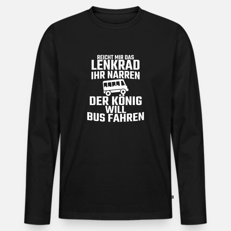 Busfahrer Lustiger Spruch - Männer Premium Bio Langarmshirt - Schwarz