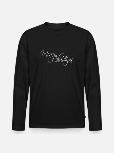 Merry Christmas - Men's Premium Organic Long Sleeve Shirt - black