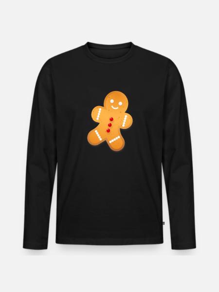 Gingerbread christmas - Men's Premium Organic Long Sleeve Shirt - black