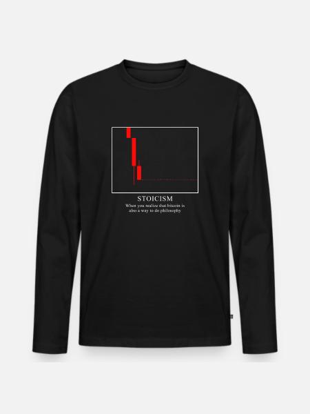 STOICISM - Very demotivational (Bitcoin) - Men's Premium Organic Long Sleeve Shirt - black