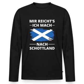 Schottland Flagge Spruch Alba - Männer Premium Bio Langarmshirt - Schwarz - Vorne - Nico (187cm)