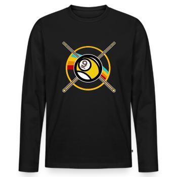 Billard 9 boules - T-shirt manches longues Premium bio Homme - noir - Devant - Nico (187cm)