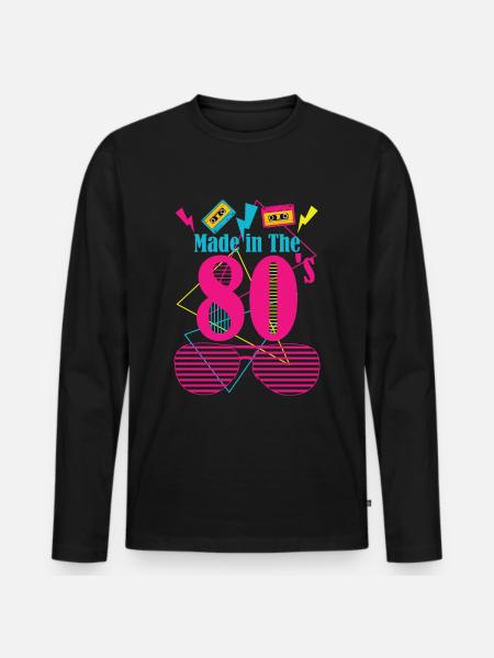 80's Made - Männer Premium Bio Langarmshirt - Schwarz