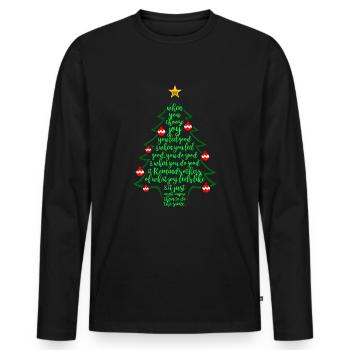 Weihnachtsbaum Gedicht - Weihnachten Familie - Männer Premium Bio Langarmshirt - Schwarz - Vorne - Nico (187cm)