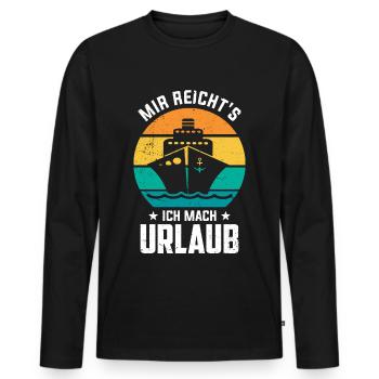 Mir reichts, ich mach Urlaub! Ferien, Sommer Sonne - Männer Premium Bio Langarmshirt - Schwarz - Vorne - Nico (187cm)