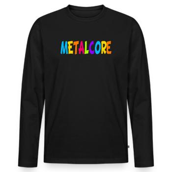 Lustige Metalcore Regenbogenfarben Metalhead - Männer Premium Bio Langarmshirt - Schwarz - Vorne - Nico (187cm)