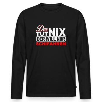 Schifahrer Skifahrer Ski Skiläufer Schifahren - Männer Premium Bio Langarmshirt - Schwarz - Vorne - Nico (187cm)